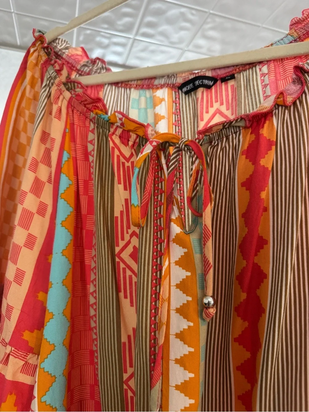 Unique Spectrum Boho Rayon Off-Shoulder Peasant Top XL - Picture 2 of 8
